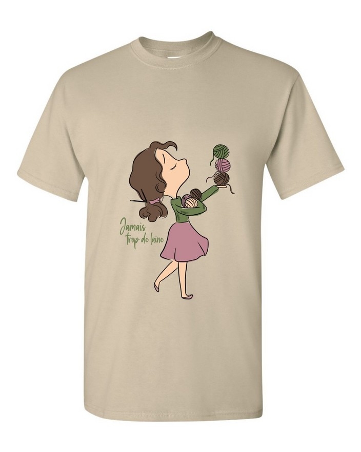 T-Shirt naturel Jamais trop de laine medium