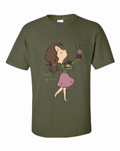 T-Shirt vert militaire Jamais trop de laine medium