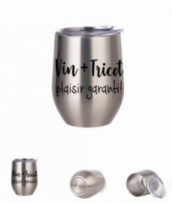 Verre à vin aluminium agent: Vin + Tricot! plaisir garanti
